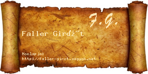 Faller Girót névjegykártya